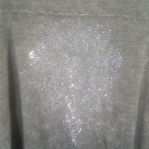 One World Acid Wash Bling Thermal Open Cardigan - Picture 14 of 16